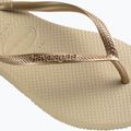 Moteriškos šlepetės per pirštą Havaianas Slim sand grey / light golden 12