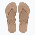 Moteriškos šlepetės per pirštą Havaianas Slim rose gold 3