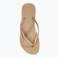 Moteriškos šlepetės per pirštą Havaianas Slim Crystal Sw II rode gold 5