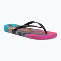 Moteriškos šlepetės per pirštą Ipanema Graffiti V pink/black/blue