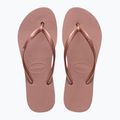Moteriškos šlepetės per pirštą Havaianas Slim Platform crocus rose 3