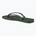 Moteriškos šlepetės per pirštą Havaianas Square Logo Metallic green olive 3