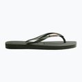 Moteriškos šlepetės per pirštą Havaianas Square Logo Metallic green olive 9