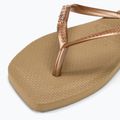 Moteriškos šlepetės per pirštą Havaianas Square Logo Metallic rose gold / rose gold 7