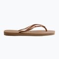 Moteriškos šlepetės per pirštą Havaianas Square Logo Metallic rose gold / rose gold 10