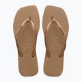 Moteriškos šlepetės per pirštą Havaianas Square Logo Metallic rose gold / rose gold 11