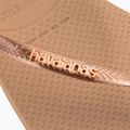 Moteriškos šlepetės per pirštą Havaianas Square Logo Metallic rose gold / rose gold 13