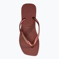 Moteriškos šlepetės per pirštą Havaianas Square Logo Metallic mahogany 5