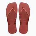 Moteriškos šlepetės per pirštą Havaianas Square Logo Metallic mahogany 10