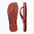 Moteriškos šlepetės per pirštą Havaianas Square Logo Metallic mahogany 11