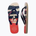 Šlepetės per pirštą Havaianas Top Nautical beige straw / navy blue / ruby red 11