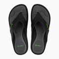 Vyriškos šlepetės per pirštą Rider Cape XVIII black/grey/green 2
