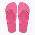 Šlepetės per pirštą Havaianas Brasil Logo Neon pink flux / pink flux 10