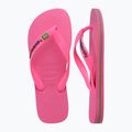 Šlepetės per pirštą Havaianas Brasil Logo Neon pink flux / pink flux 11