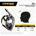 "Cressi Bali" viso veido nardymo kaukė juoda/pilka 6