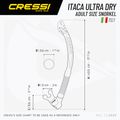 Nardymo vamzdelis Cressi Itaca Ultra Dry clear/aquamarine 5