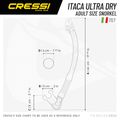 Nardymo vamzdelis Cressi Alpha Ultra Dry clear/black/white 7