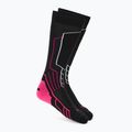 Moteriškos slidinėjimo kojinės Mico Medium Weight Warm Control Ski black/fluorescent fuchsia