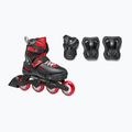 Vaikiški riedučiai su apsaugomis Rollerblade Fury Combo Jr juoda/raudona