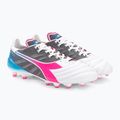 Vyriški futbolo bateliai Diadora Brasil Elite Veloce GR ITA LPX white/pink fluo/blue fluo 4