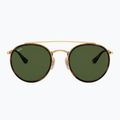 Akiniai nuo saulės Ray-Ban Round Double Bridge arista gold/green g-15 2
