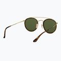 Akiniai nuo saulės Ray-Ban Round Double Bridge arista gold/green g-15 6