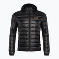 Vyriška striukė EA7 Emporio Armani Train Core ID Down Light Hoodie black/gold logo 7