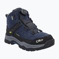 Vaikiški žygio batai CMP Kiruna Mid Fitgo Fleece Wp blue ink/yellow