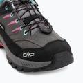 Vaikiški žygio batai CMP Rigel 2.0 Low Waterproof grey/acquarius/pink fluo 7