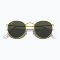 Akiniai nuo saulės Ray-Ban Round Metal gold/green g-15 3