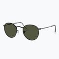 Akiniai nuo saulės Ray-Ban Round Metal black/green g-15 4
