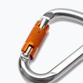 Laipiojimo technologija Hms Snappy Cf Twist Lock karabinas L4600006 sidabrinis-oranžinis 2C46000ZPE 3