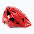 Dviračių šalmas Alpinestars Vector Tech A2 ryškiai raudonas/šviesiai pilkas blizgus