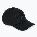 EA7 Emporio Armani Train Logo Series Siuvinėta beisbolo kepuraitė juoda