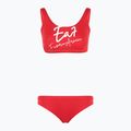Moteriškas dviejų dalių maudymosi kostiumėlis EA7 Emporio Armani Maxi Logo Bikini Top racing red