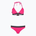 Moteriškas dviejų dalių maudymosi kostiumėlis EA7 Emporio Armani Logo Tape Bikini Triangle neon pink
