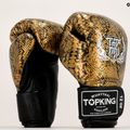 "Top King Muay Thai Super Star Air Snake" juodos/auksinės bokso pirštinės 6