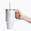 Termosas Hydro Flask Travel Tumbler Clear Lid white 5