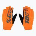 Vyriškos dviratininkų pirštinės 100% Brisker fluo orange/black 3