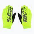 Vyriškos dviratininkų pirštinės 100% Brisker fluo yellow/black 3