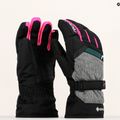 Reusch Flash Gore-Tex vaikiškos slidinėjimo pirštinės juodos/juodos melanžinės/rožinės glo 7