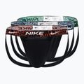 Vyriškos kelnaitės Nike Dri-FIT Everyday Cotton Stretch Jock Strap 3 poros black/red/aquarius blue/stadium green
