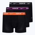 Vyriškos trumpikės Nike Everyday Cotton Stretch Trunk 3 poros black/violet/orange