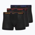 Vyriškos trumpikės Nike Everyday Cotton Stretch Trunk 3 poros black lig crim/des och/deep night logo waistband