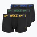 Vyriškos trumpikės Nike Dri-Fit Essential Micro Trunk 3 pairs black/game royal/malachite/un gold/zoom wb