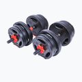 Pure2Improve Hybrid Dumbell/Barbell 20 kg hanteliai su štangos funkcija, juodos ir raudonos spalvos P2I202340 2