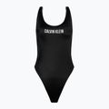 Moterų Calvin Klein Scoop Back One Piece Swimsuit Black