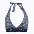 Maudymosi kostiumėlio viršus Tommy Hilfiger Halter Rp Print illustrated wave dark night navy