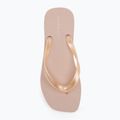 Moteriškos šlepetės per pirštą Calvin Klein YW0YW01720 Thong+ Tpu Metallic whisper pink/bright white 5