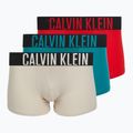 Vyriškos trumpikės Calvin Klein 000NB3608A Trunk 3 poros avižiniai/brandintos raudonmedžio/ryškiai turkio